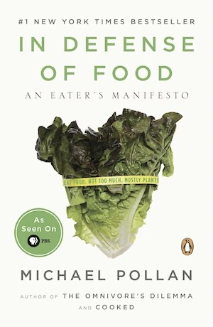 Book cover of «In Defence of Food» by Michael Pollan